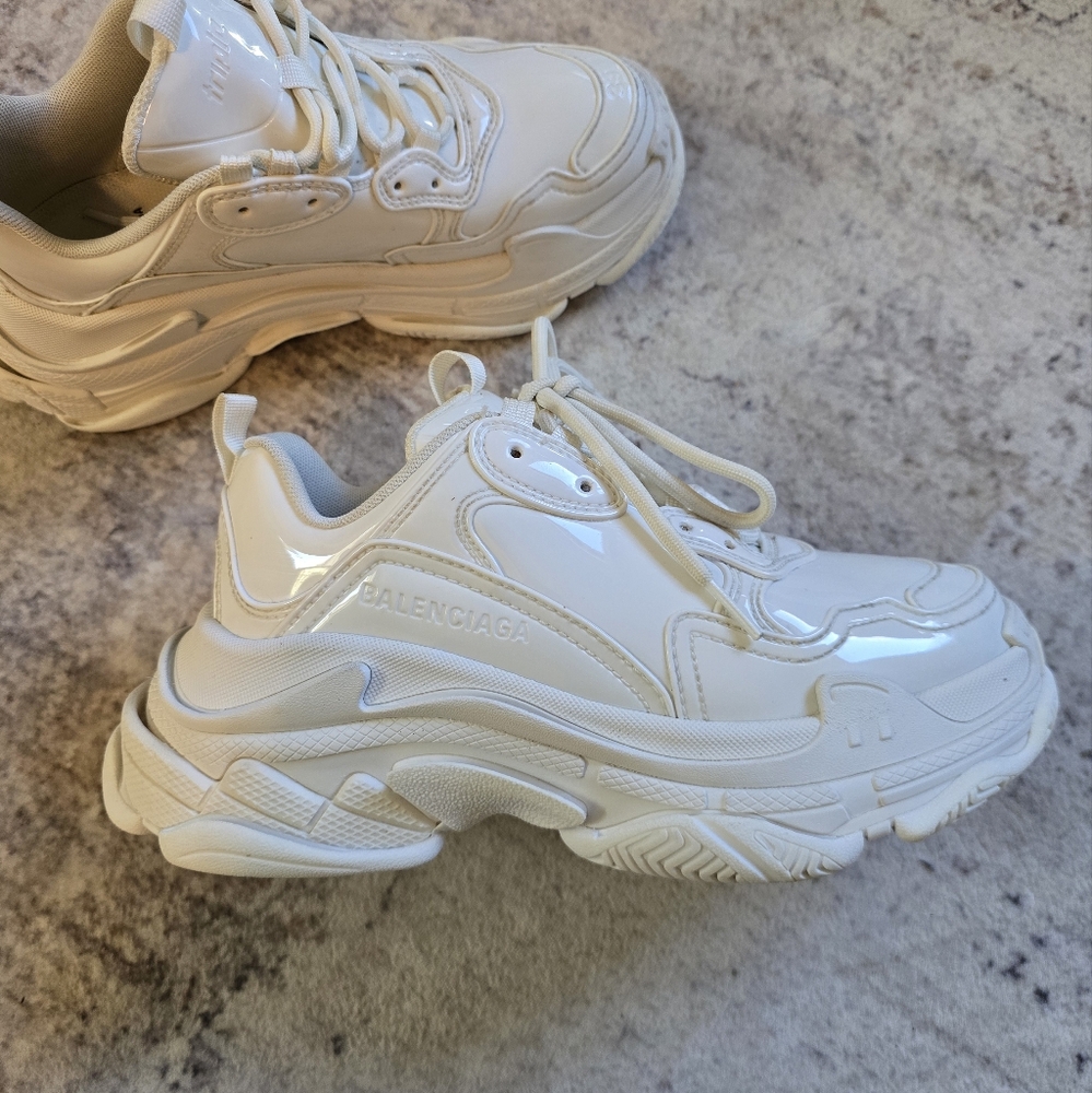 Balenciaga triple s "White Rubber" Chunky Sneakers AUTHENTIC size 39 - Picture 4 of 13